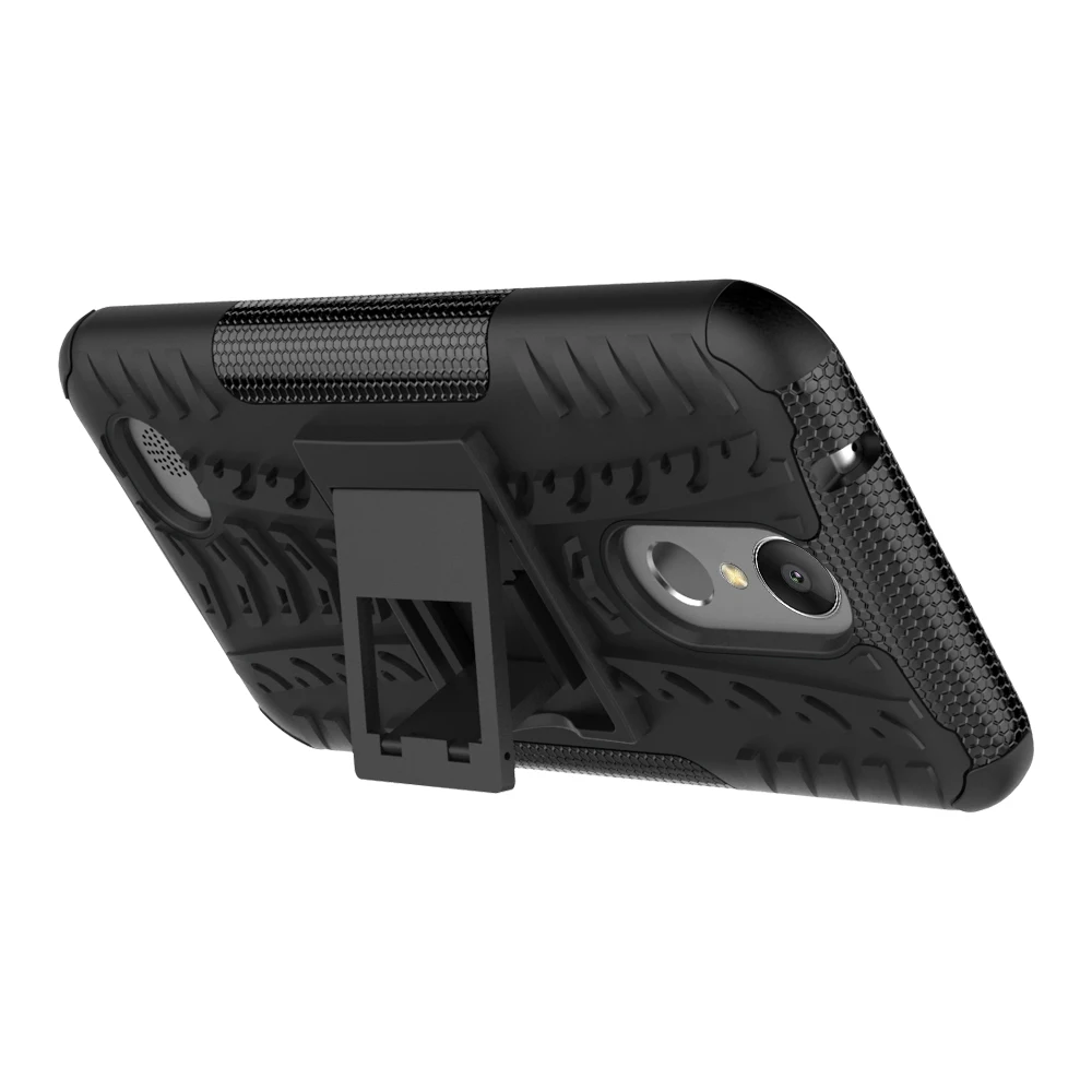 Для LG K10 (2017) K20 plus TPU & PC Двойная армированная Обложка с подставкой искусственная