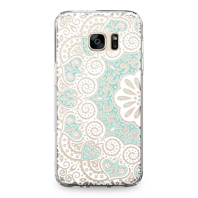 Прозрачный силиконовый чехол с изображением цветов мандалы для Samsung Galaxy S4 S5 S6 S7 Edge