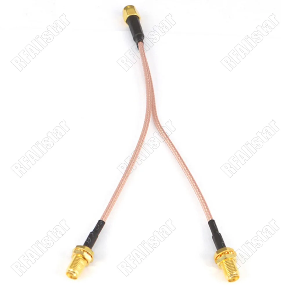 Сплиттер Сумматор SMA Male 2x Female Jack RF Тип Y удлинитель 10 шт. 15 см/30 см/50 см|Соединители| |