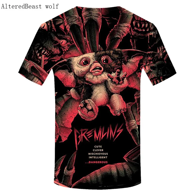 Футболка с принтом Gremlins, Мужская 3D футболка с коротким рукавом, Мужская футболка с воротником, harajuku, модная футболка, базовая Повседневная рубашка, Homme
