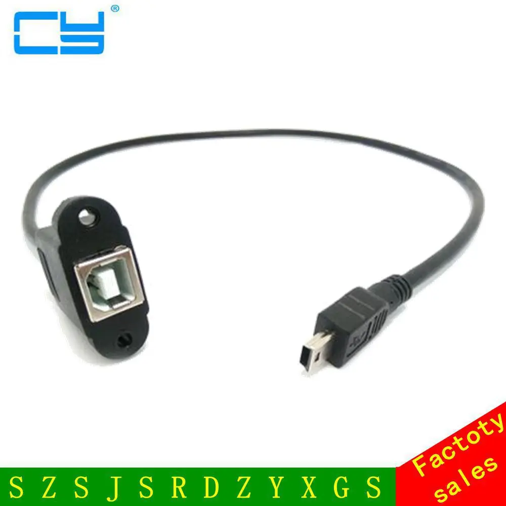 Кабель с 5 контактным штекером Mini USB на гнездо B 50 см винтами|to usb|usb busb b type |