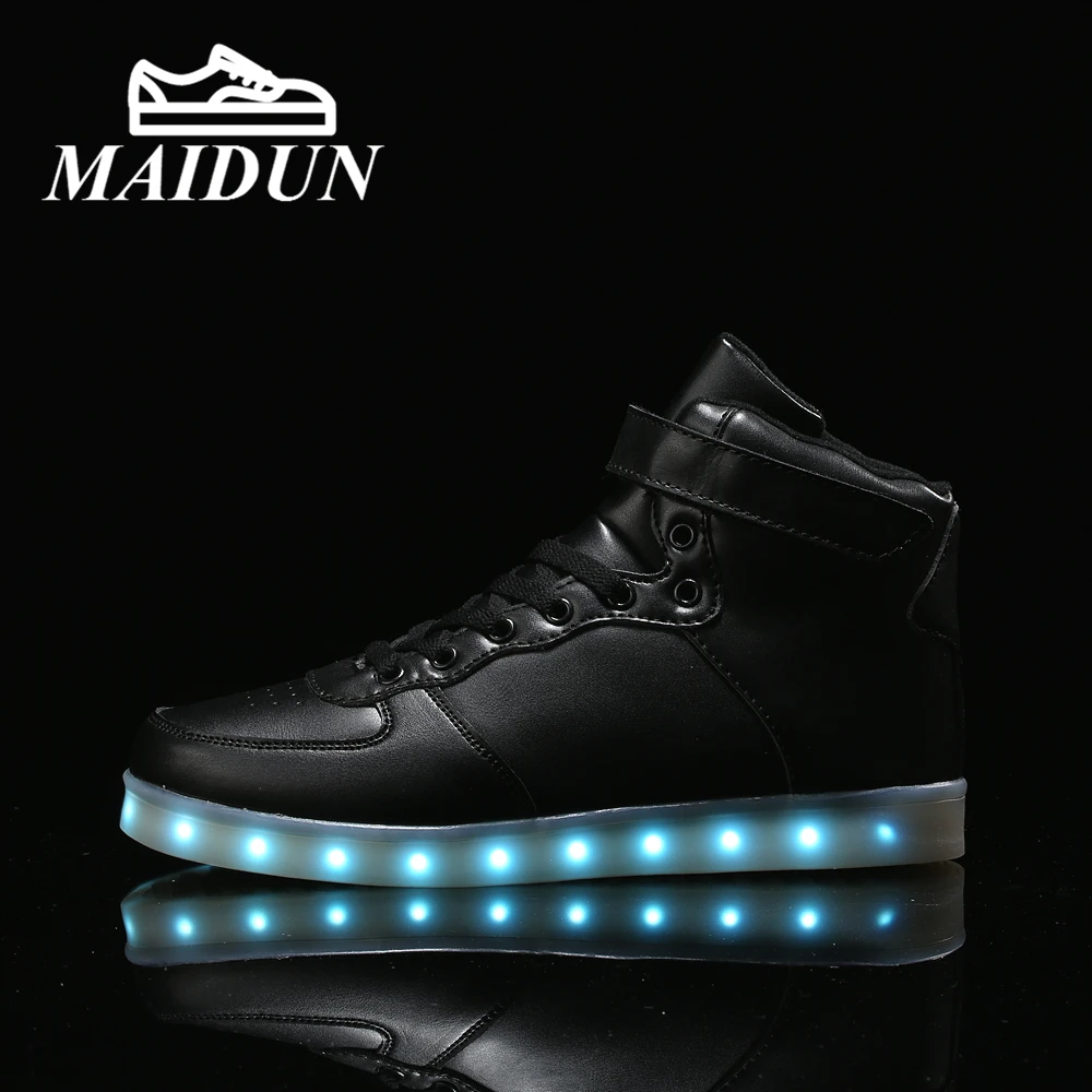 Высокие ПРИВЕЛО обувь мужской USB Зарядка неон корзина Пара Flash новый теннис