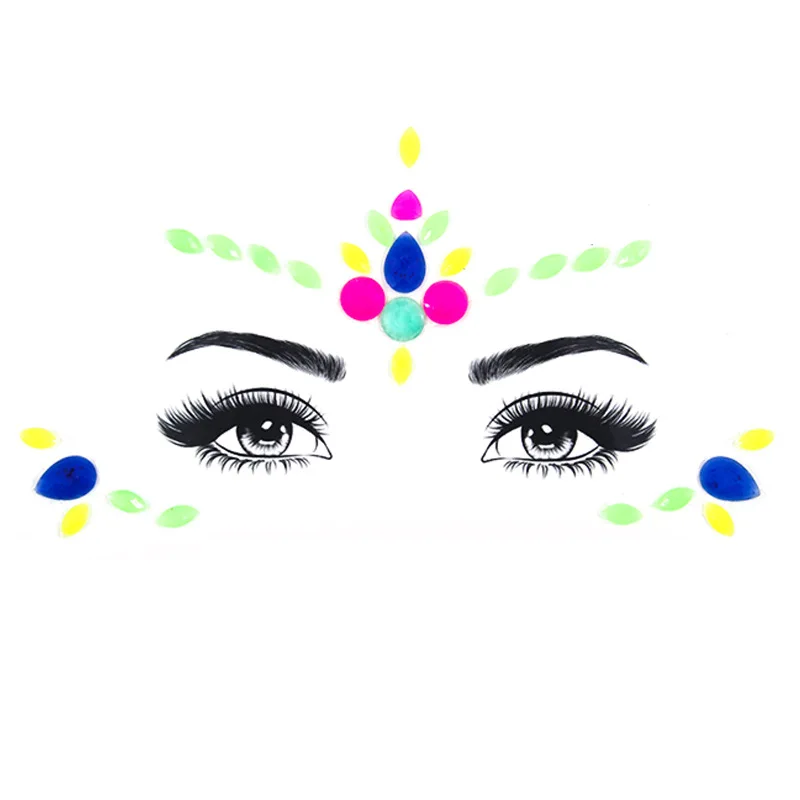 5 Luminous Стразы, блестящая временная татуировка, наклейка s Body Face Jewels, тату-палка, музыкальный фестиваль, вечерние, макияж, блестящая кристальная наклейка для лица - Цвет: 5 Luminous