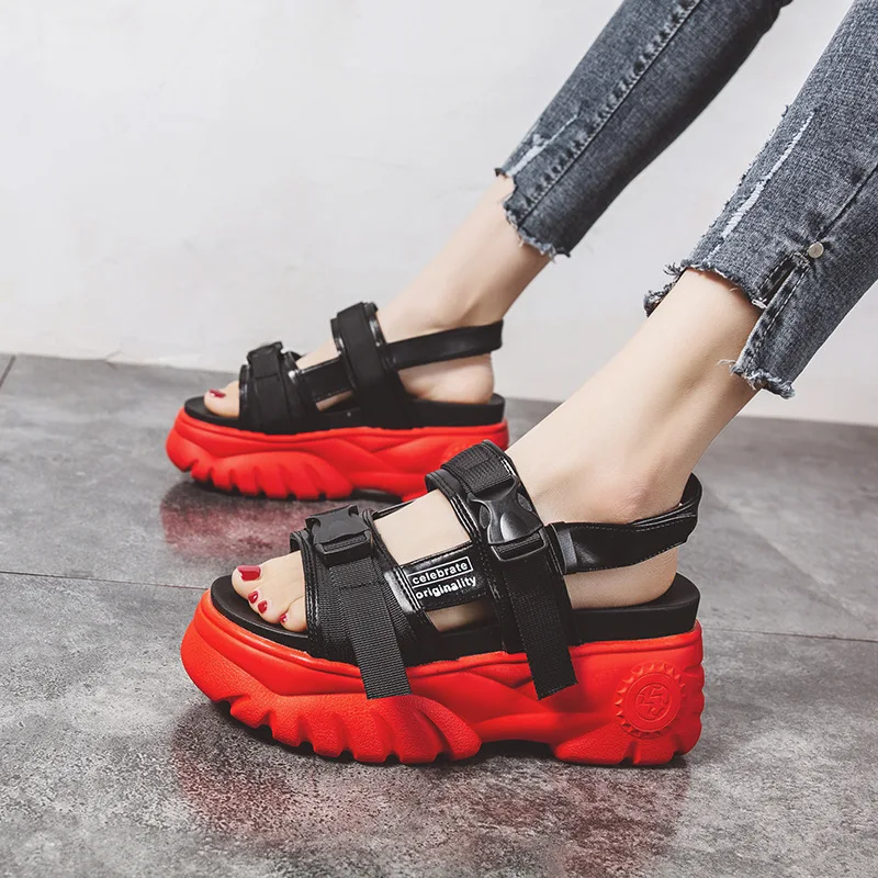 Women's Summer Sandals Thick Sole Women Platform Shoes INs Fashion High Heel Beach Ladies feminina Wedge sandalia | Обувь