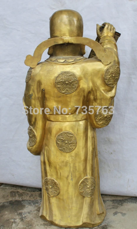 xiuli 001484 40&quot Chinese Folk Brass Stand Mammon Money Wealth God Yuan Bao Statue Sculpture | Дом и сад