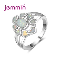 multicolor opal ring 925 sterling silver silver color jewelry with eye shaped for women vintage style