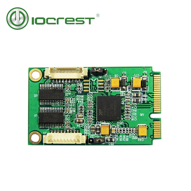 IOCREST Mini PCIe 2 Port s Rs232 Db9 Com полуразмерный последовательный порт PCI Express карта