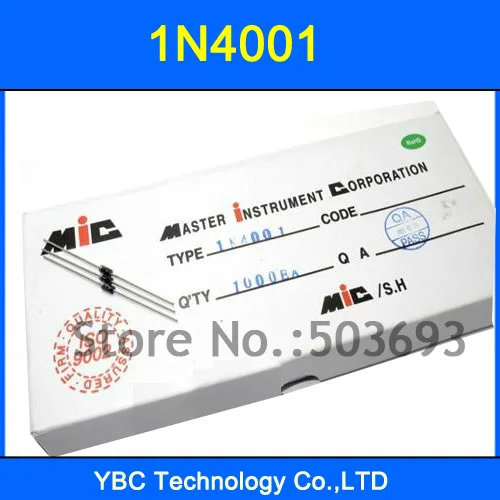 

50 шт./лот IN4001 1N4001 4001 Диод выпрямителя