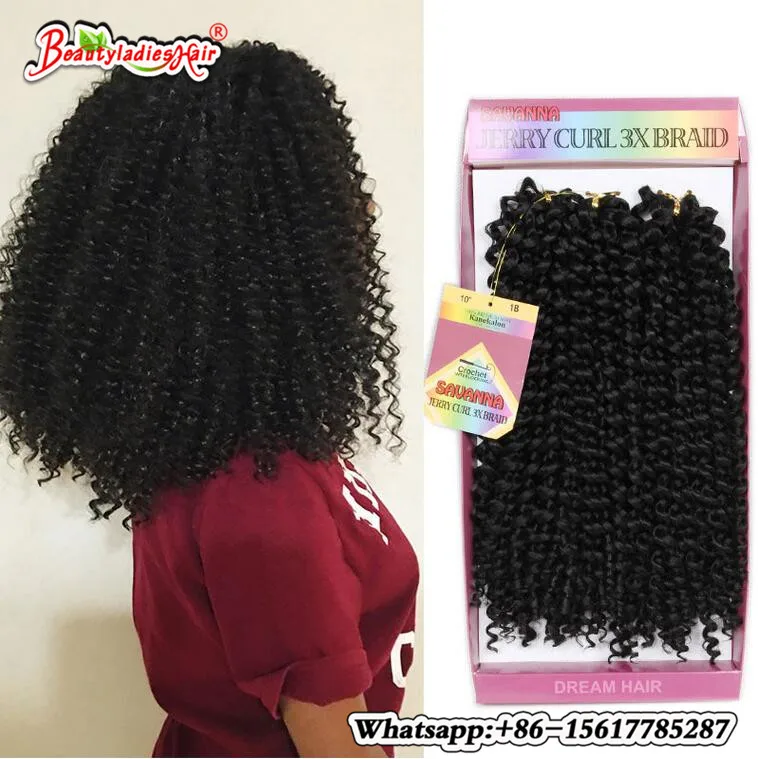 10 дюймов твист savana удлинители волос Jerry curl deep wave savanna y 3x плетеные волосы|jerry curly|jerry