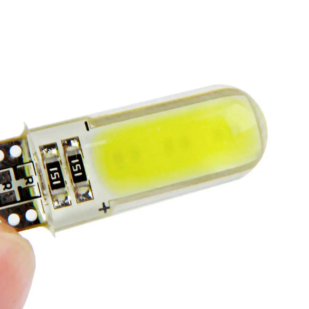 T10 светодиодный WY5W W5W COB 194 2825 светодиодный силикагель водонепроницаемый клиновидный светильник габаритный автомобильный фонарь для чтения купольная лампа авто парковочные лампы DC 12V