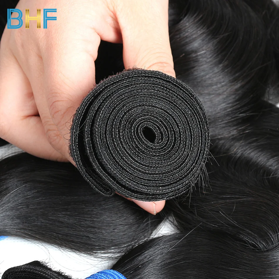 BHF Indian Body Wave Human Hair Bundles With Lace Frontal Closure Virgin Weave 3 Ear To | Шиньоны и парики
