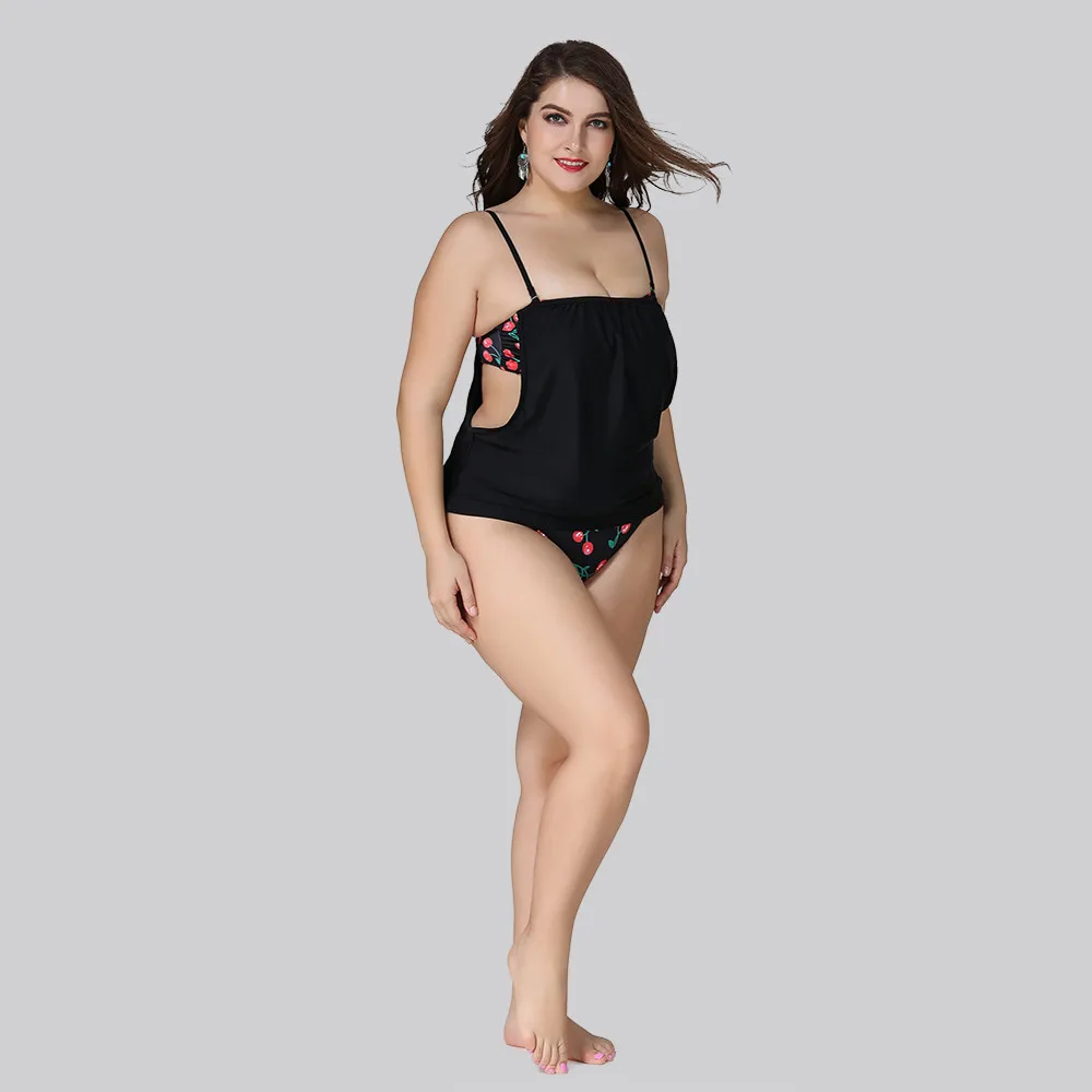 Размера плюс 3XL/4XL/5XL купальный костюм из двух частей комплект бикини купальник