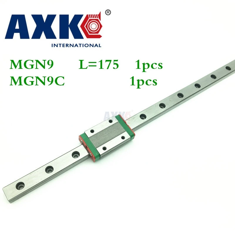 

2023 New Sale Linear Rail Axk Cnc Router Parts 1pc 9mm Width Linear Guide Rail 175mm Mgn9 + Mgn Mgn9c Blocks Carriage For Cnc