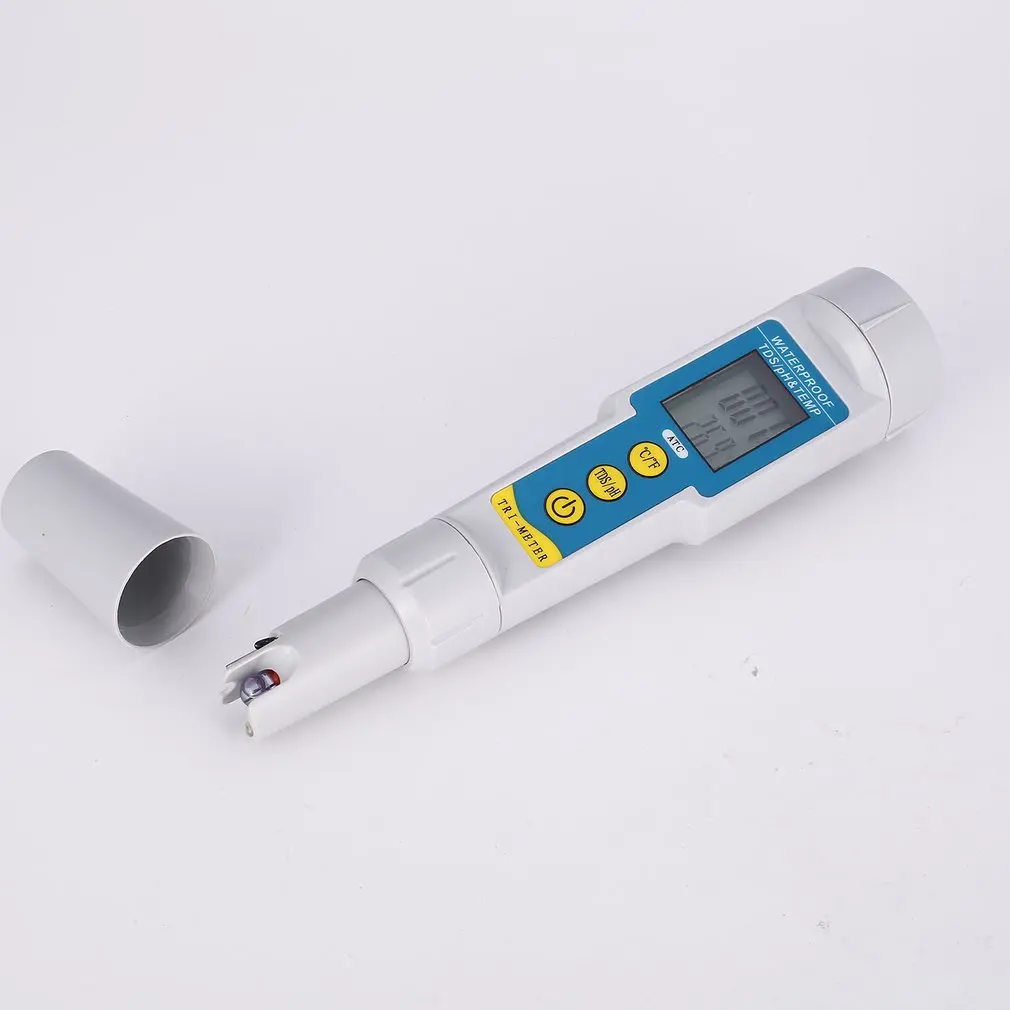 3 в 1 Professional Анализатор качества воды pH мониторы TDS TEMP метр для аквариума Acidometer термометр инструмент