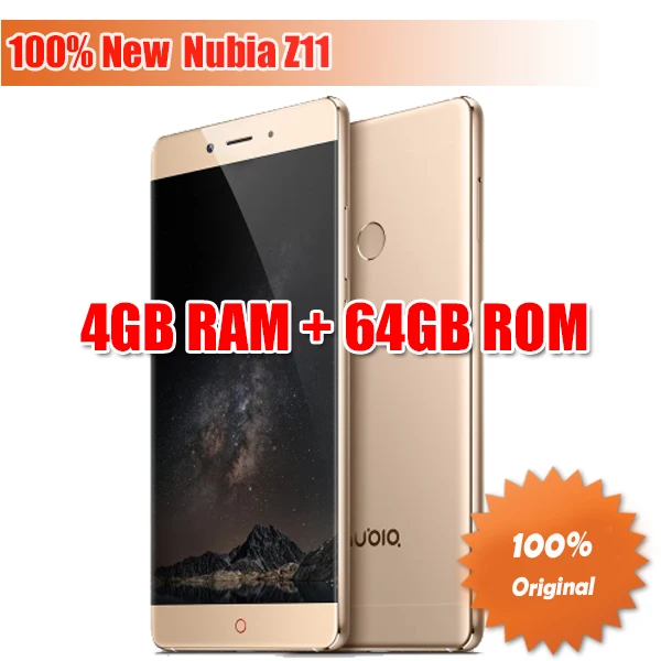 100% New Nubia Z11 4G LTE Snapdragon 820 Quad Core 2.5GHz 5.5" 1080P 16.0MP Camera NFC Function 4GB RAM 64GB ROM Smart Phone