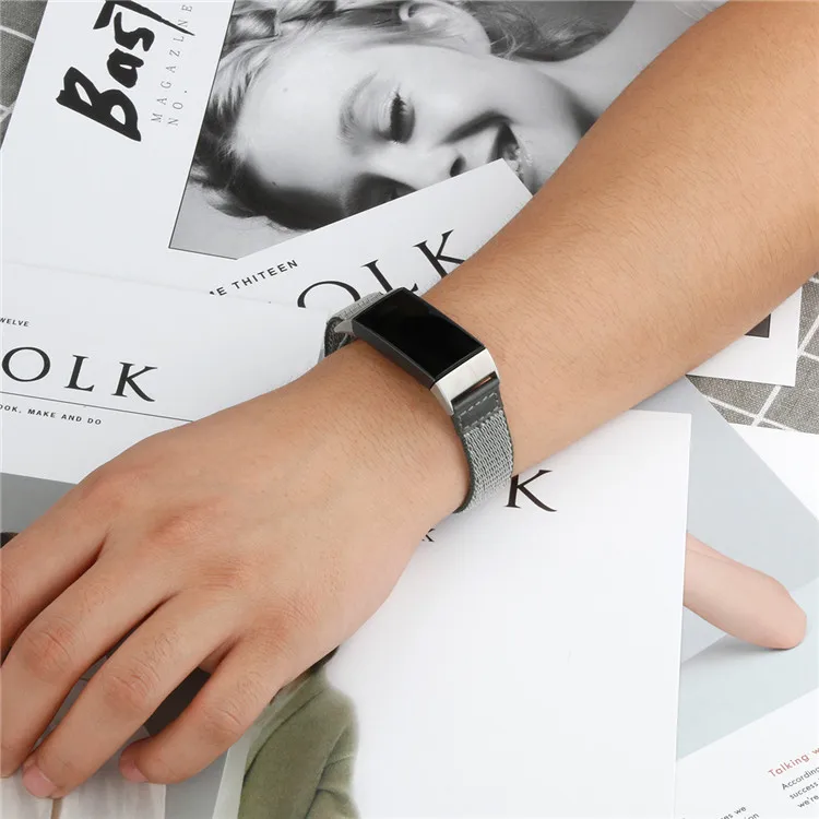 Новое поступление 3 вида цветов нейлон браслет ремешок модные часы Smart Watch выпуск спортивных Королевский Плетеный Браслет для Fitbit заряд 3