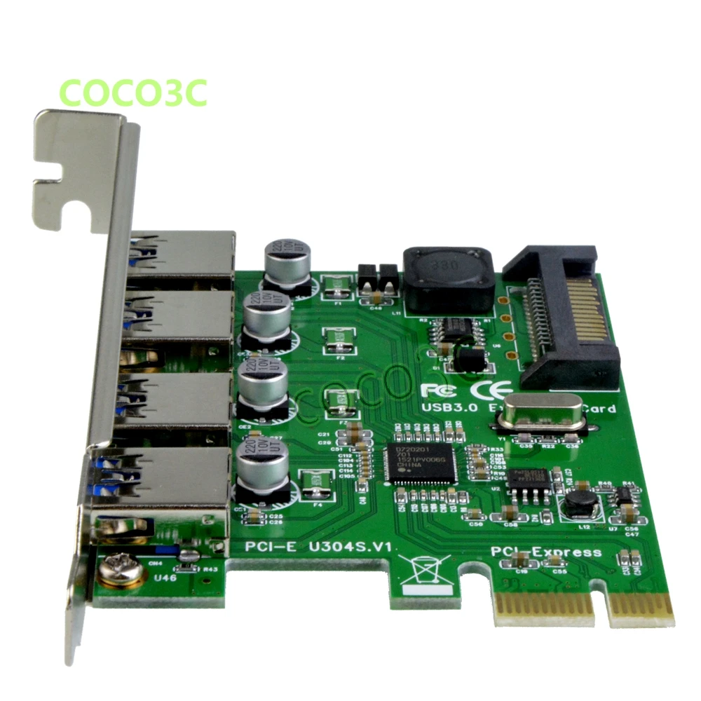 4 USB 3 0 на PCIe карты PCI e порта USB3.0 расширительные Express адаптер карта SATA источник