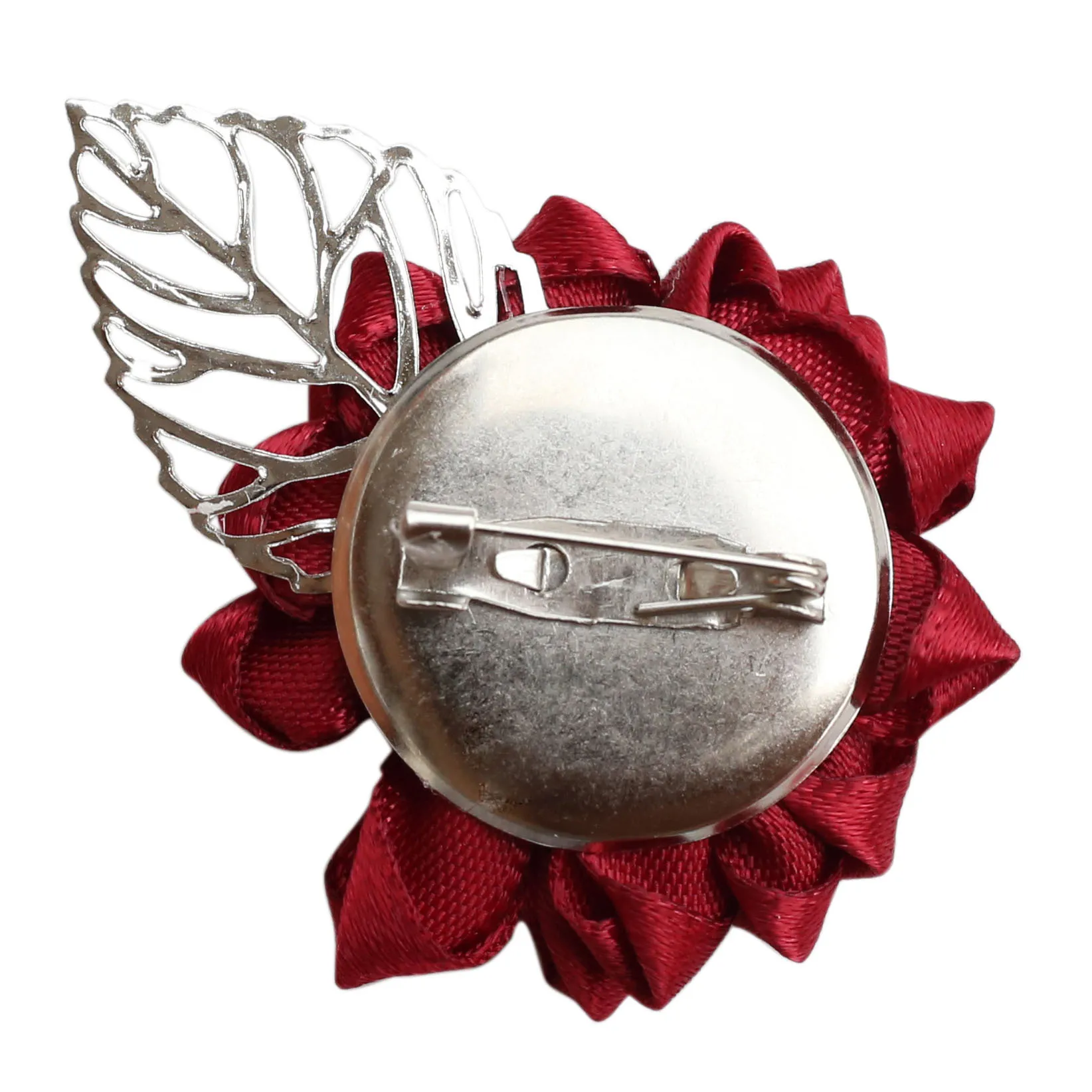 Бутоньерка с искусственным цветком цвета Бургунди Хрустальная лучшая Мужская