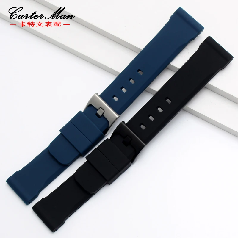 Новое поступление резиновый ремешок для часов силиконовый 22 мм 24 черный браслет