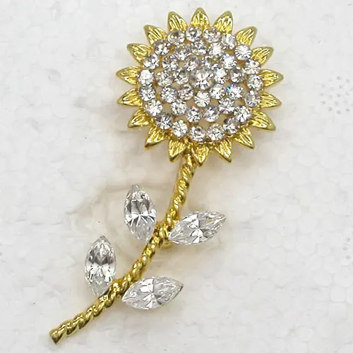 

Flower Brooch Rhinestone Sunflower Pin brooches C755 A2