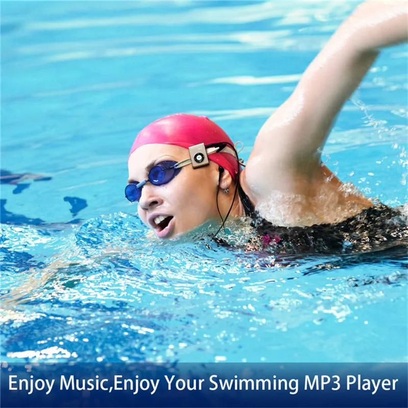 Mini IPX8 Waterproof MP3 Player 4/8/16GB Headset Swim Underwater Sports Walkman Hifi Sereo Music With FM Radio Clip | Электроника