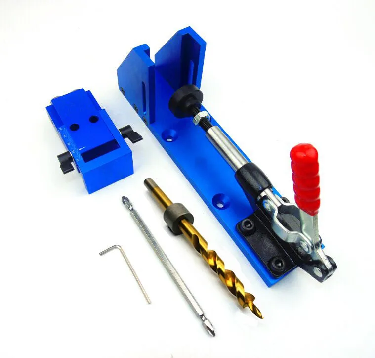 Woodworking Guide Carpenter Kit System,inclined hole drill tools,clamp base Drill Bit Kit System,Pocket Hole Jig Kit