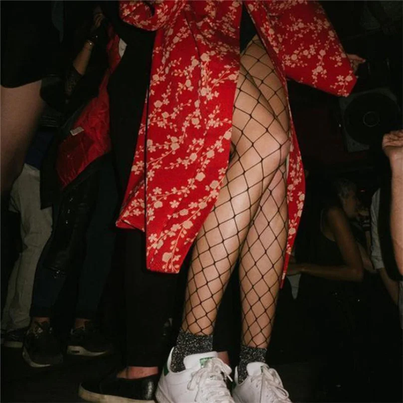 Модные чулки большие сетчатые черные комбинезоны сексуальные колготки для