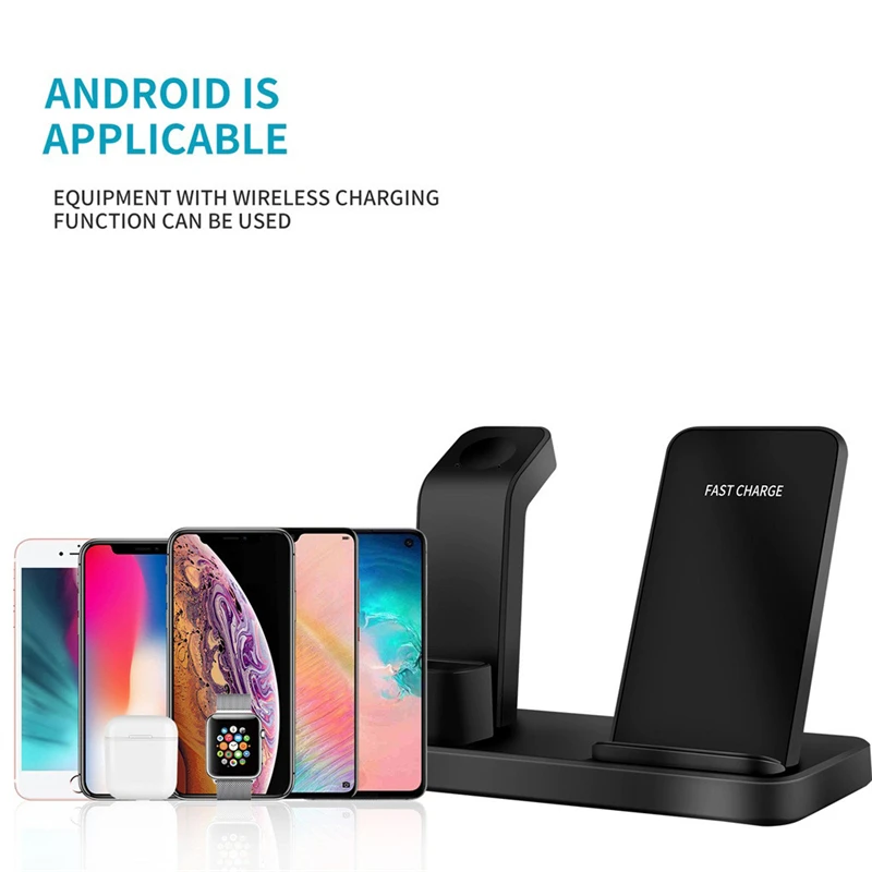 3 в 1 Qi Беспроводное зарядное устройство держатель для Apple Watch iPhone аксессуары airpods