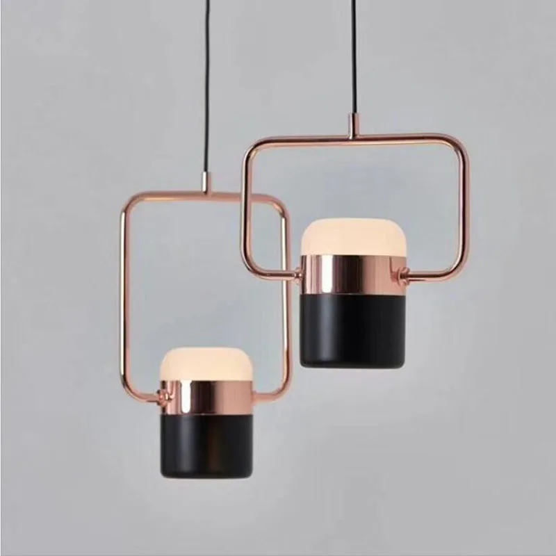 Postmodern metal plating rose gold champagne black white living room bedroom restaurant long simple chandelier led fixtur | Освещение
