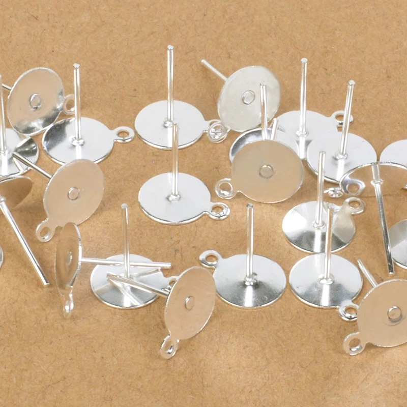 Пустая основа для сережек гвоздиков из нержавеющей стали серебристого цвета