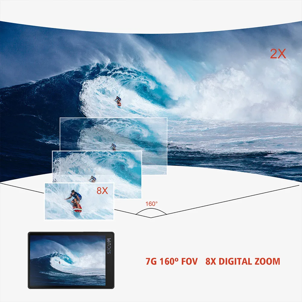 SJCAM SJ8 AIR 12MP Action Camera Sports Cam Camera 2.3 Inch Touch Screen 160 Degree Wide Angle Lens Diving HD Camcorder Version
