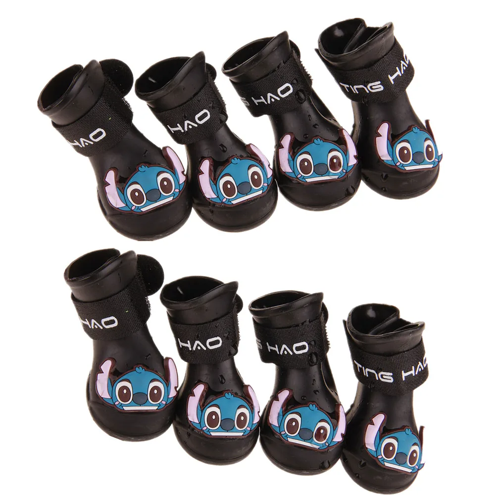 

4pcs/lot S/M/L Pet Dog Rain Shoes for Dogs Booties Rubber Portable Anti Slip Waterproof Pet Dog Cat Rain Shoes Candy Colored