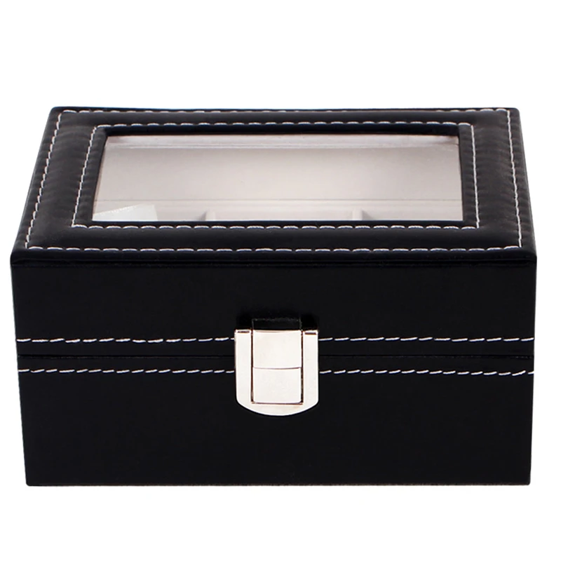 Часы поле Роскошные искусственная кожа 3 сетки Дисплей кожаный чехол Box Ювелирная