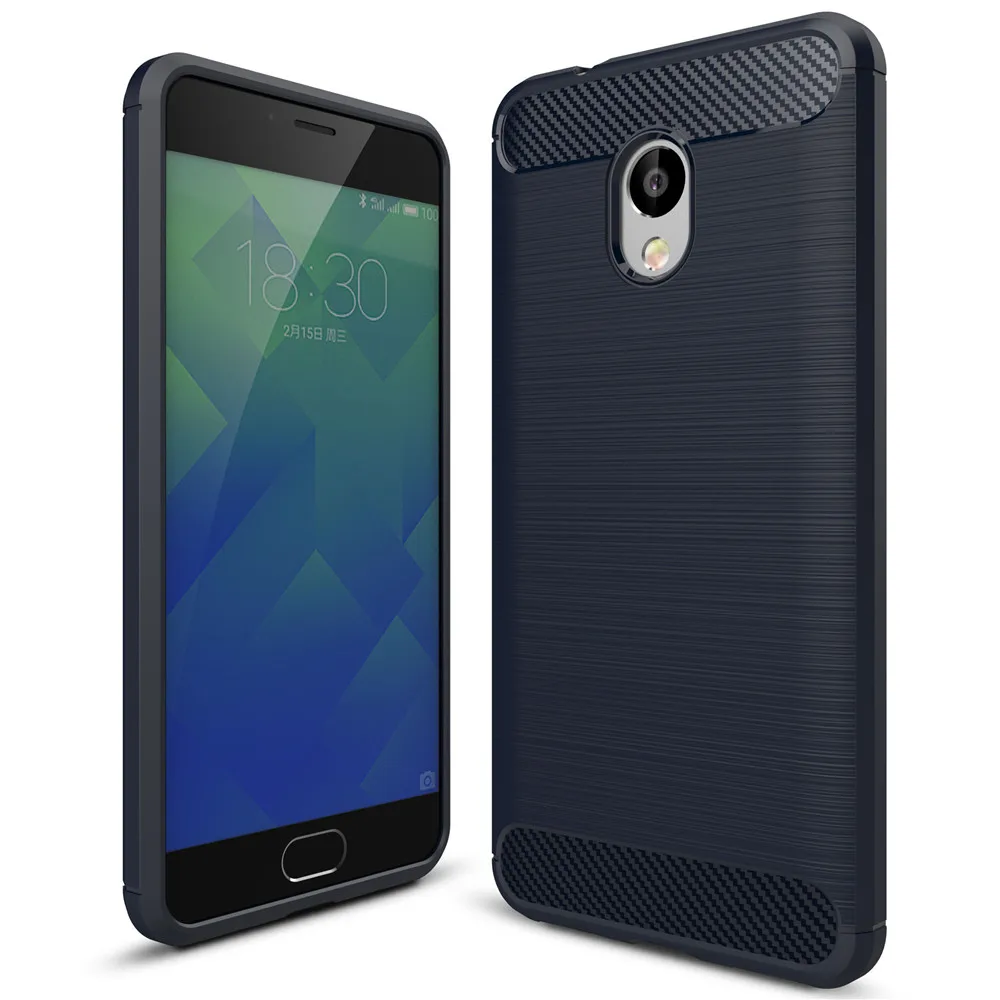 Чехол для Meizu Meilan 5S роскошный чехол из углеродного волокна Матовый ТПУ телефона