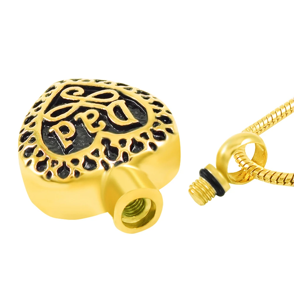 MJD8374 Dad In Hear memory подвеска-урна ожерелье для кремации медальоны из нержавеющей