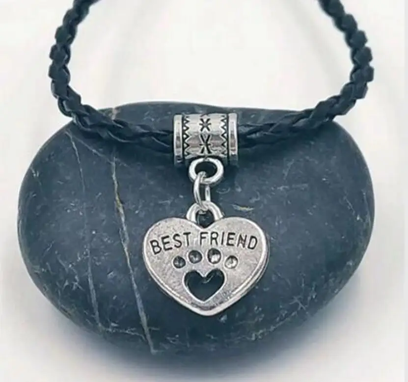 20 шт./лот быстрая доставка браслет I Love Dog &amp Paw Heart Best Friend подвеска смешанный