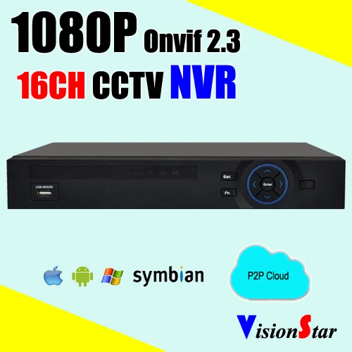 H.264 Onvif P2P цифровой видеомагнитофон CCTV NVR 16ch 1080 P видеонаблюдения сетевой