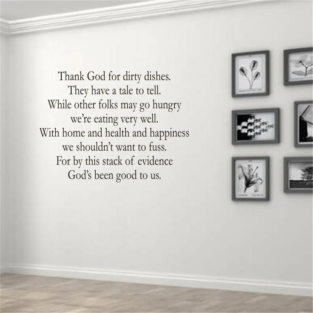 KAKUDER thank god Removable Incentive Sticker Art Vinyl Mural Home Wall Window Decor English proverbs dropshipping | Дом и сад