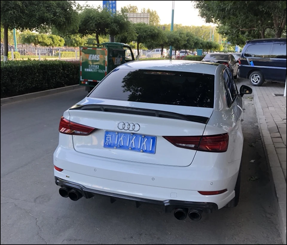 Стиль renntech углеродное волокно задний багажник спойлер для Audi A3 Люкс S3 8V R Стайлинг заднее крыло спойлера