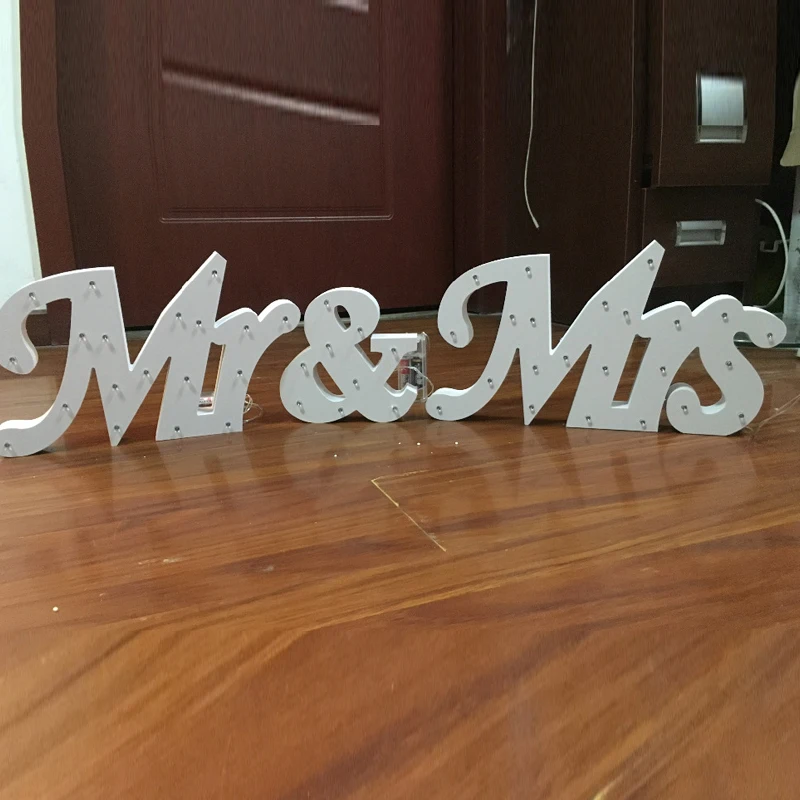Свадебные светодиодный светильник для письма &quotMR &amp MRS&quot свадьба и ночник