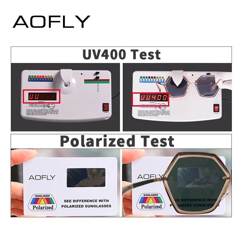 Женские солнцезащитные очки с шестигранной оправой AOFLY брендовые дизайнерские