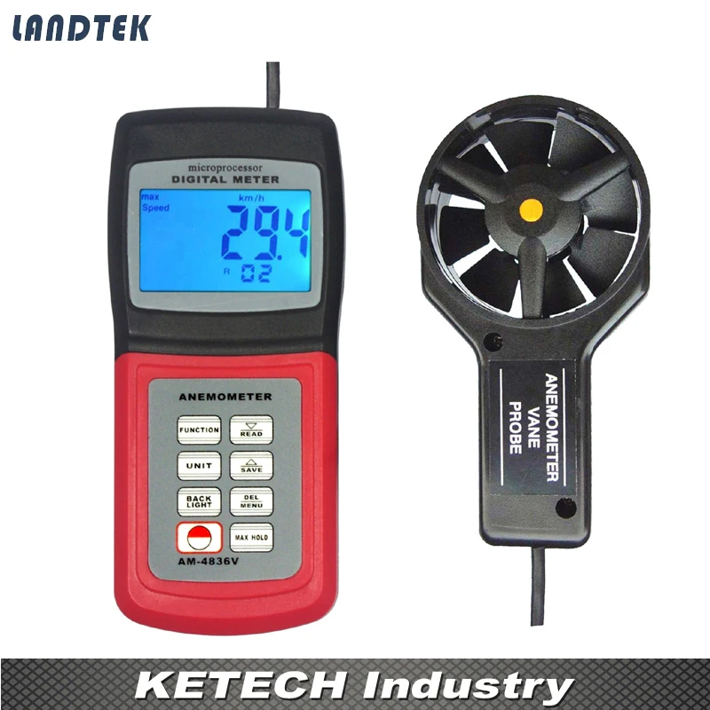

AM-4836V Digital Multifunctional Air Flow Speed Anemometer