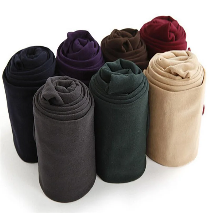 YGYEEG Fashion Women Autumn Lined Fleece Plus Velvet Pants Warm Leggings Spring Skinny Candy Color Three Styles Knitted Bottom