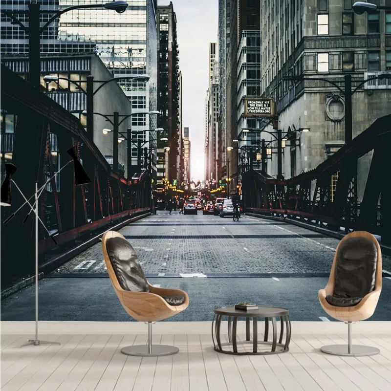 Пользовательские фото обои черный белый 3d шумный район офисная библиотека