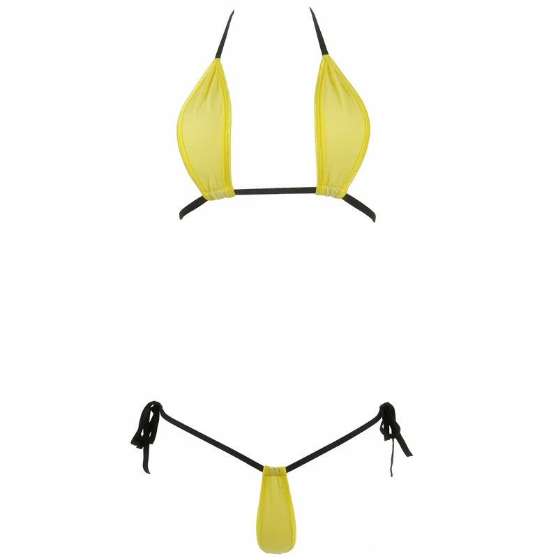 

Экстремальные сексуальные каплевидные мини микро бикини женские хлопковые бандажные костюмы для ванны женское Эротическое белье Комплект нижнего белья ночное белье подарки