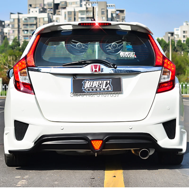 Для Honda GK5 Fit/Jazz ABS пластик Неокрашенный задний спойлер крыло крышка багажника автомобиля Стайлинг 1 шт