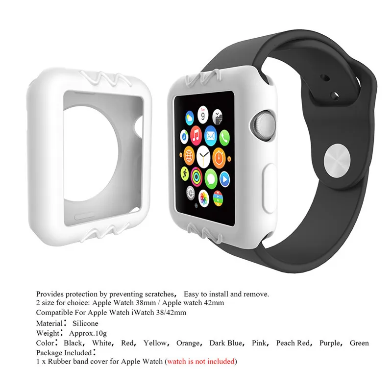 Яркие силиконовые часы чехол Защитный для Apple Watch iwatch 38/42 мм серия 1/2 универсальные