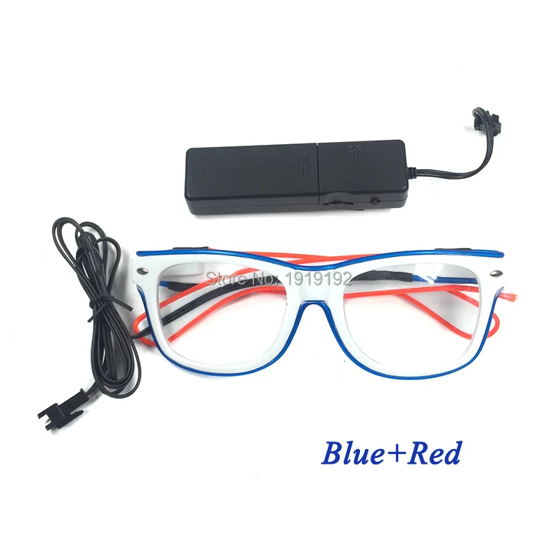 Горячая Распродажа мигающие двухцветные светящиеся очки работающие от