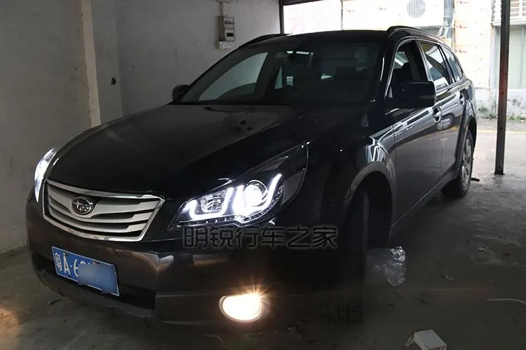 Автомобильный Стильный чехол на голову для Subaru Outback 2010 2011 2012 фары светодиодный DRL Объектив Двойной Луч би-ксенон HID