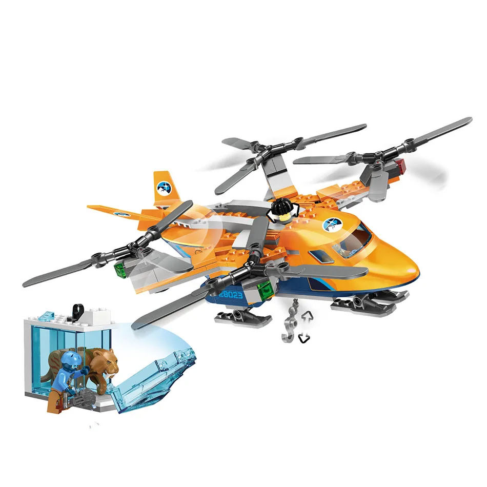 296 шт. маленькие строительные блоки совместимые с Lepinging City Arctic Air Transport игрушки для